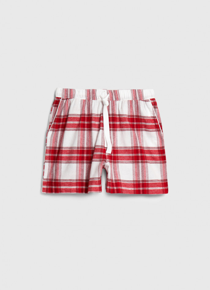 Пижамные шорты в клетку из фланели