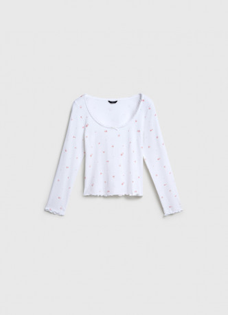 Лонгслив пижамный из трикотажа пуантель