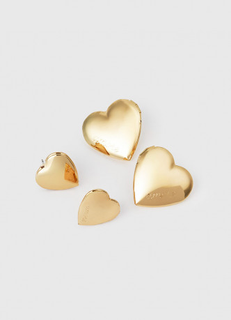 Серьги-локеты в форме сердца, 2 пары