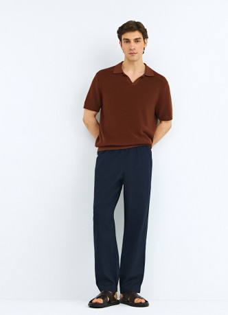 Брюки изо льна и хлопка