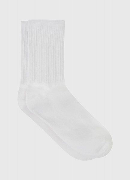 Базовые носки в рубчик, Белый