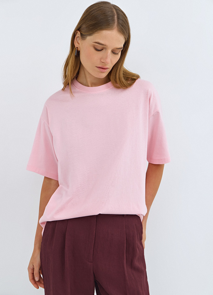 Хлопковая футболка свободного кроя