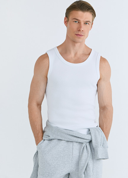 Базовая майка в рубчик Белый 999₽