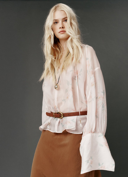 

Блузка из тенселя с завязками, Розовый