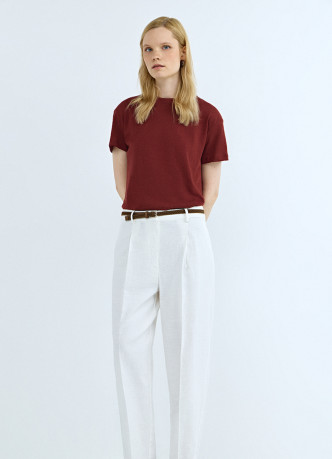 Зауженные брюки с поясом