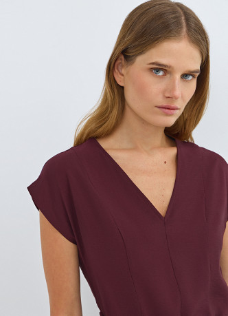 Платье миди с ремнем