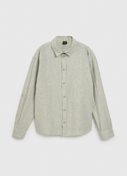 Льняная рубашка для мальчиков, Зеленый O`Stin BS4691O02-G3, размер 140 - фото 5