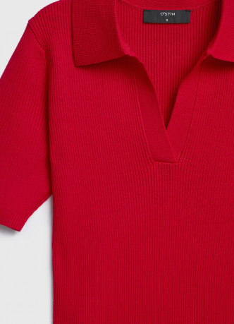 Джемпер поло в рубчик