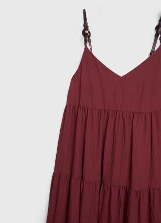 Платье А-силуэта с декором из бусин