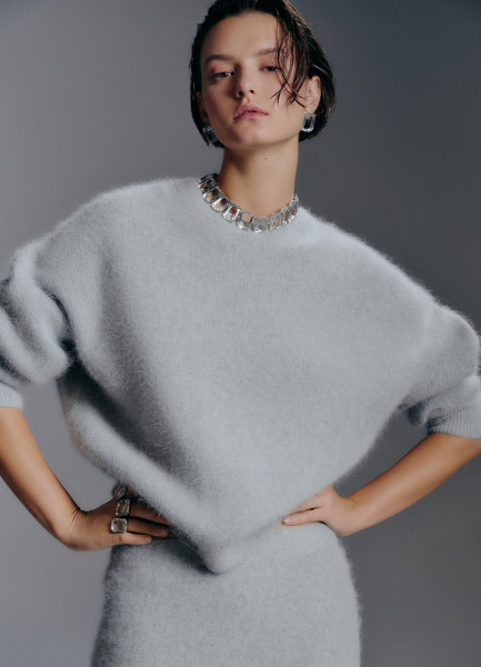 

Джемпер из пряжи с ангорой, Серый