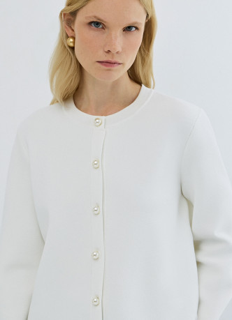 Кардиган с декором из перьев