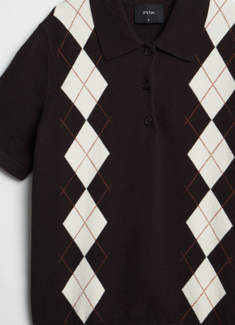 Джемпер поло с ромбами