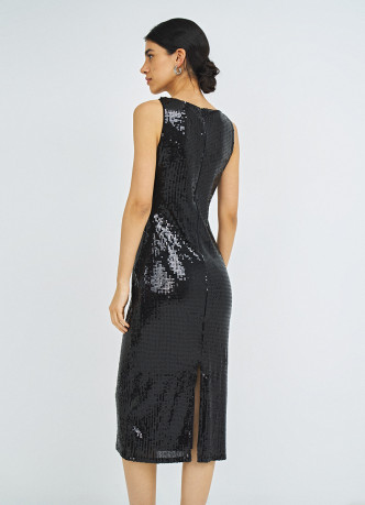 Платье миди с пайетками