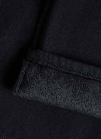 Утеплённые широкие джинсы