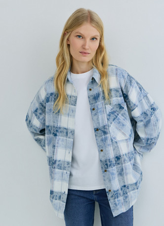 Рубашка в клетку из фланели