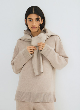 Джемпер с воротником-стойкой на молнии