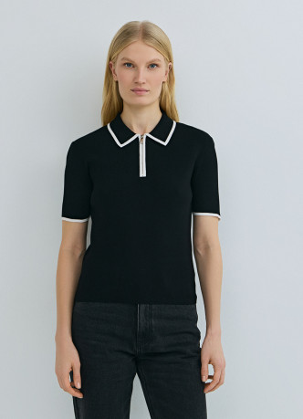 Джемпер с воротником поло на молнии