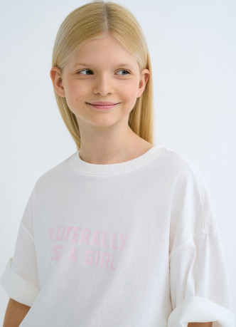 Футболка оверсайз с принтом для девочек