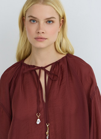 Блузка из тенселя с завязками