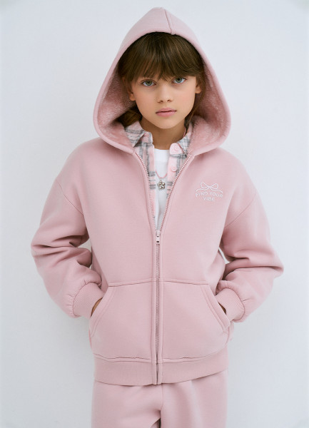 

Толстовка на молнии для девочек, Розовый