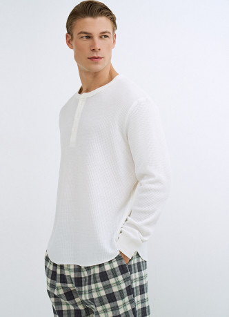 Лонгслив пижамный из текстурной ткани