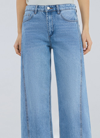 Ультраширокие джинсы средней посадки