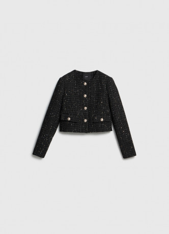 Твидовый укороченный жакет