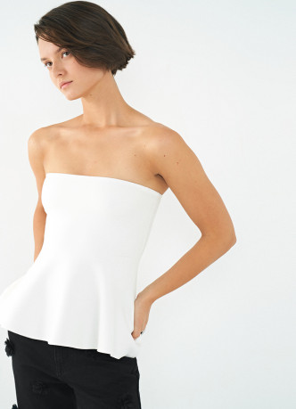 Трикотажный топ с баской