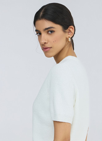 Укороченный кардиган с коротким рукавом