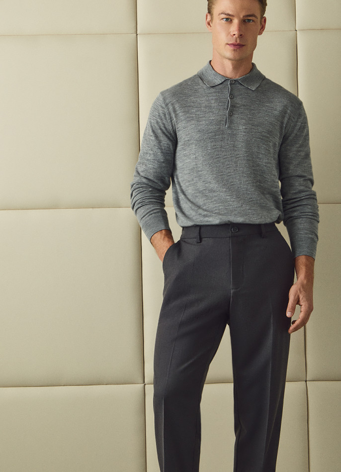 Джемпер поло из шерсти мериноса