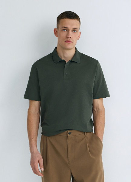 Базовое поло из хлопка Зеленый 1399₽