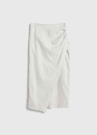 Льняная юбка миди с запахом