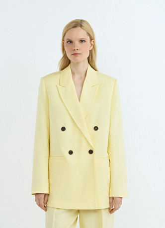 Двубортный жакет из лиоцелла и льна