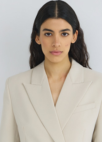 Двубортный жакет с драпировкой