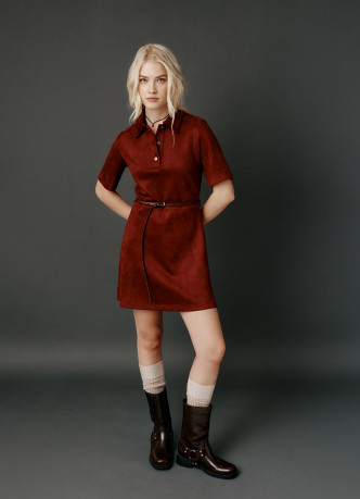 Платье мини из искусственной замши