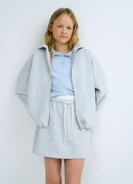 Трикотажная юбка для девочек Серый 1799₽