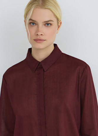 Полупрозрачная рубашка из хлопка и рами