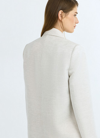 Двубортный жакет из вискозы и льна