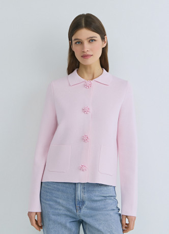 Кардиган с фигурными пуговицами