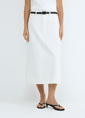 Джинсовая юбка с ремнём