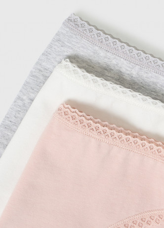 Классические трусы-брифы с кружевом, 3 шт.