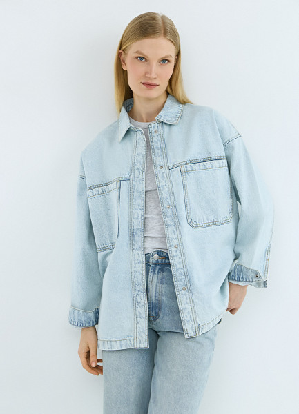 Куртка-рубашка из денима Голубой 3999₽