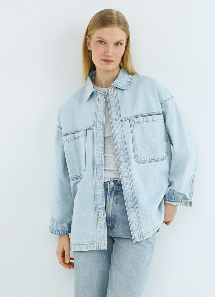 Куртка-рубашка из денима