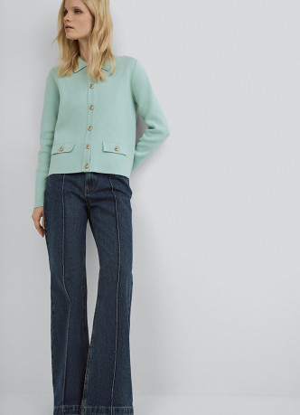 Джинсы клёш с высокой посадкой