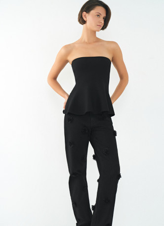 Вязаный топ с баской