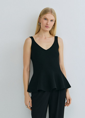 Топ на бретелях с баской