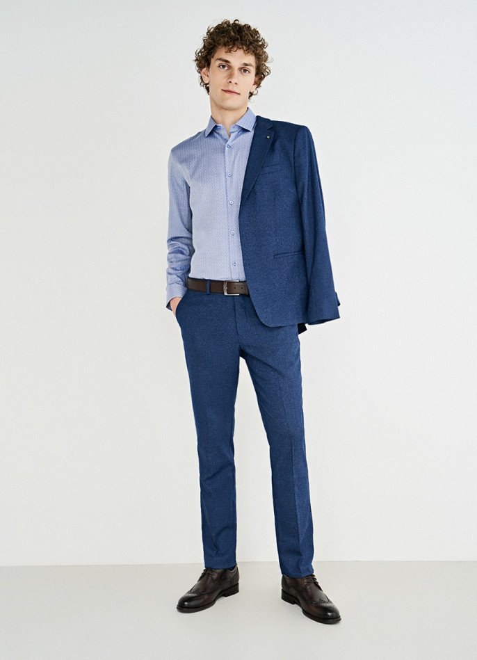 Рубашка Shaped Fit из ткани Herringbone