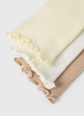 Высокие носки в рубчик для девочек, 3 пары