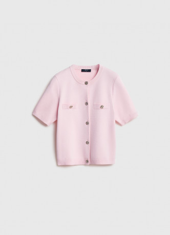 Кардиган с карманами и золотыми пуговицами