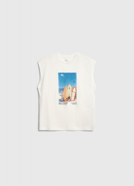 

Майка с принтом для мальчиков, Бежевый